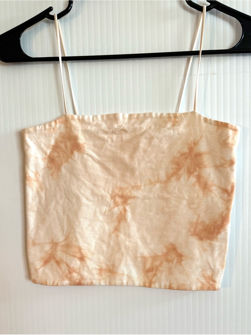American Eagle Outfitters Peach Tie-Dye Spaghetti Strap Crop Top Medium